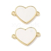 Brass Enamel Heart Links Connector Charms KK-L256-48B-G-1