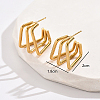 304 Stainless Steel Rectangle Stud Earrings UF5198-1-3