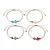 4Pcs Dyed Synthetic Turquoise Braided Bead Bracelets for Women BJEW-TA00565-2