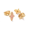 Enamel Star Stud Earrings with 316L Surgical Stainless Steel Pins EJEW-P204-01G-03-2