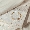 304 Stainless Steel with Natural Baroque Pearl Rondelle Beaded Finger Rings FS-WG39983-03-4