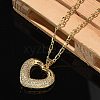 Brass Micro Pave Cubic Zirconia Pendant Necklaces for Women NJEW-U020-01G-02-1