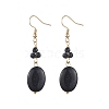3 Pairs Synthetic Goldstone Dangle Earrings EJEW-JE06601-5