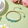 Flower Glass Braided Bead Bracelets BJEW-JB11077-01-2