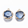 Two-Tone Faceted Glass Charms X-GLAA-S193-032F-2