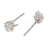 Rhodium Plated 925 Sterling Silver Ear Stud Findings STER-F058-01P-06-2