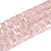 Electroplate Glass Beads Strands EGLA-D018-4x4mm-82-1