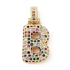 Brass Micro Pave Cubic Zirconia Pendants ZIRC-P121-01G-B-1