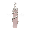 Natural Rose Quartz Pendants G-G825-03P-02-3