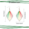 ANATTASOUL 3 Pair 3 Color Bohemia Woven Leaf Dangle Earrings EJEW-AN0001-14-2