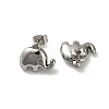 304 Stainless Steel Elephant Stud Earrings EJEW-F349-01P-2