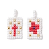 2 Pcs Glass Seed Bead Pendants PALLOY-MZ00246-01-1