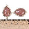 Natural Strawberry Quartz Faceted Teardrop Links G-B126-03G-05-3