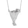 Alloy Bouquet Pendant Necklaces for Dried Flower WGF058D-01-5