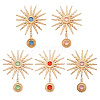5Pcs 5 Colors Alloy with Resin Big Pendants FIND-TA0004-16-1