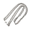 Gothic Style 304 Stainless Steel Link Double Layer Necklaces for Men FS-WG470F1-05-1