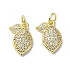 Rack Plating Brass Micro Pave Clear Cubic Zirconia Pendants KK-R157-08G-1