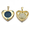 Brass Micro Pave Cubic Zirconia Pendants KK-Q769-004-NF-3