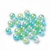 Rainbow Acrylic Imitation Pearl Beads OACR-R065-4mm-A03-1