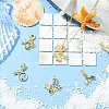 5Pcs 5 Styles Brass Pave Cubic Zirconia European Dangle Charms KK-CJ0004-01-6