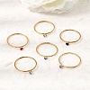 304 Stainless Steel Rhinestone Finger Rings for Women SA-CBAB767-26A-G-1