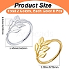 16Pcs 2 Colors Leaf Alloy Napkin Rings AJEW-GF0013-15-2