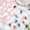 12Pcs 6 Styles Natural & Synthetic Mixed Gemstone Copper Wire Wrapped Pendants PALLOY-AB00182-4