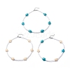 3Pcs 3 Color Dyed Synthetic Turquoise Tortoise & Acrylic Beaded Necklaces Set NJEW-JN04036-1