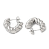 Non-Tarnish 304 Stainless Steel Rope Chains Stud Earrings EJEW-B026-10P-2