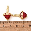 Brass Pave Red Cubic Zirconia Pendants CU-CBABEDB-01G-3