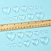 48Pcs 6 Styles Transparent Heart Glass Cabochons GGLA-FS0001-07-5