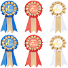 6Pcs 3 Colors Award Ribbon Shape Tinplate Badge Pins JEWB-SC0001-93-1