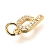 Brass Micro Pave Cubic Zirconia Charms ZIRC-O037-24G-3