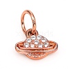 Brass Micro Pave Clear Cubic Zirconia Universe Space Charms ZIRC-F816-01-2