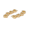 Brass Micro Pave Clear Cubic Zirconia Connector Charms KK-E068-VC024-3