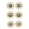 Paua Shell & Brass Stud Earrings for Women EJEW-JE07473-4