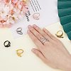 SUPERFINDINGS 5pcs 5 style Alloy Octopus Tentacle Open Cuff Rings Set RJEW-FH0001-01-3