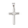 316 Surgical Stainless Steel & Clear Cubic Zirconia Pendants STAS-A137-03A-P-1