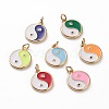 Brass Micro Pave Clear Cubic Zirconia Pendants KK-C100-16G-1