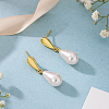 6 Pairs 2 Colors Resin Imitation Pearl Dangle Stud Earrings EJEW-GO0003-19-3