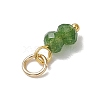 11Pcs 11 Colors Dyed Natural Malaysia Jade Faceted Rondelle Beaded Charms PALLOY-JF04797-01-5