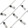 Handmade Brass Glass Beads & Rhinestone Chains CHC-L051-02P-1