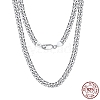 925 Sterling Silver Cuban Link Chain Necklace NJEW-I124-001-A-2