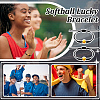 60Pcs Baseball Acrylic Braided Bead Bracelets BJEW-WA0001-05-6
