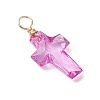 Cross Transparent Acrylic Pendants PALLOY-JF03190-4