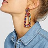 Alloy Acetic Acid Dangle Stud Earrings FS-WG80CFF-03-2