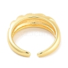 Rack Plating Brass Open Cuff Ring for Women RJEW-Z059-02G-01-3