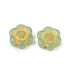 Baking Paint and Golden Metal Enlaced Glass Beads DGLA-T004-10C-2