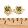 Brass Pave Cubic Zirconia Connector Charms KK-B096-05G-02-3