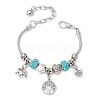 Alloy Snake Chain Charms Bracelets BJEW-JB11448-01-2